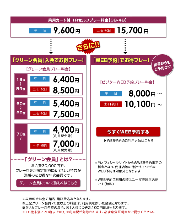 料金のご案内 | 【公式】ゴルフ倶楽部大樹 豊田コース